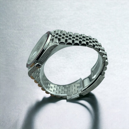 ROLEX DATEJUST 41 FULL ICED OUT – RUBY BEZEL - RED ROMAN DIAL